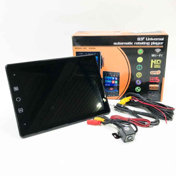 Autoradio 2 Din mit Apple Carplay Android Auto, NHOPEEW Auto MP5 Multimedia Player mit 9.5 Zoll IPS Automatisch Drehendem Bildschirm/Bluetooth/Mirror Link/FM/SWC/USB/AUX + Rückfahrkamera