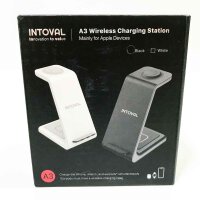 Intoval 3 in 1 charging station for Apple Watch and iPhone, inductive charging station for iPhone 15 14 13 12 11Pro/Max/XS/XR/X, wireless charger iWatch Ultra/9/8//7/6/SE/5/4/3 /2,AirPods Pro 3 2 (Black)
