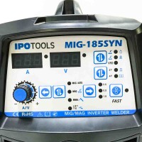 POTOOLS MIG-185SYN MIG MAG Schweißgerät - Schutzgasschweißgerät, 185 Ampere, Synergiefunktion, Zusatzdraht und Elektroden, E-Hand/Digitalanzeige, IGBT / 230 V