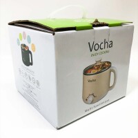 Vocha Electric Hot Pot, 1.6L Small Electric Cooking Pot, Portable Fast Pasta Cooker, Multi Cooker for Soup/Ramen/Pasta/Oatmeal/Egg, 250W/600W//black