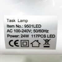 Neatfi XL 2,200 Lumen LED Table Lamp, 24W Super Bright Desk Lamp, 117PCS SMD LED, 4 Level Brightness Dimmable (Non-CCT with Base, White)