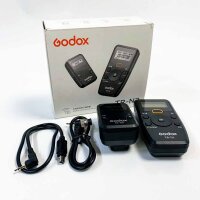 Godox Kabelloses Auslöser-Set der TR-Serie für Nikon, Integrierte 2,4-G-Funk-Timer-Fernbedienung mit Kabeln, Unterstützt Zeitraffer, Belichtungstimer und mehrere Aufnahmemodi(TX+RX+N1+N3)
