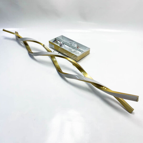 Mikeru Moderne LED-Pendelleuchte 100cm, LED Wave Hängeleuchte Esstisch Schwarzes Dimmbares Esszimmerlicht mit Fernbedienung 10% bis 100% Helligkeit Einstellbar 3000K/4500K/6500K für Küch, Gold