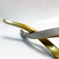 Mikeru Moderne LED-Pendelleuchte 100cm, LED Wave Hängeleuchte Esstisch Schwarzes Dimmbares Esszimmerlicht mit Fernbedienung 10% bis 100% Helligkeit Einstellbar 3000K/4500K/6500K für Küch, Gold