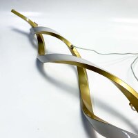 Mikeru Moderne LED-Pendelleuchte 100cm, LED Wave Hängeleuchte Esstisch Schwarzes Dimmbares Esszimmerlicht mit Fernbedienung 10% bis 100% Helligkeit Einstellbar 3000K/4500K/6500K für Küch, Gold