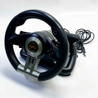 PXN V3II Simulieren Racing Wheel Gaming Lenkrad 180° für PS3/PS4, Xbox One, Xbox Series, N-Switch und PC, Schaltwippen und Schaltknüppel, dosierbare Pedale, schwarz