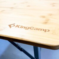 KingCamp Bambus Campingtisch Klapptisch mit 3 verstellbaren Höhen 4 Personen / 6 Personen