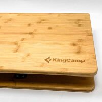 KingCamp bamboo camping table folding table with 3 adjustable heights 4 people / 6 people