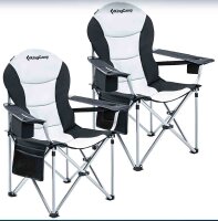 2x KingCamp camping chairs with adjustable backrest and...