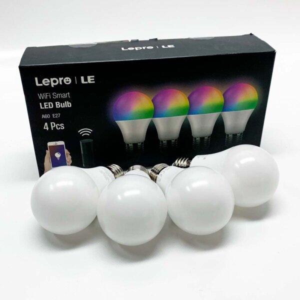 Lepro LE 4 pieces Wifi Smart LED Bulb, A60 E27, 806 lm, PR901003-EU-4