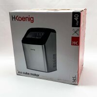 H.Koenig Eismaschine KBP40, 15 kg in 24 Stunden, 2 Würfelgrößen, fertig in 9 Minuten, automatisch, kompakt, leise, tragbar, 2,8 l