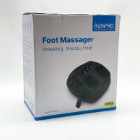 RENPHO large format foot massager up to mens shoe size EU 48, Shiatsu foot massage with heat function, foot massager with remote control, kneading, rolling, air compression and auto timer function