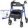 VOCIC Rollator Faltbar und Leicht mit Sit,Rollatoren Schmal für Wohnung,Rollatoren für Senioren Klappbar mit 20cm Reifen für All Gelände,Sitz und Griff Höhenverstellbar, Saphirblau