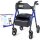 VOCIC Rollator Foldable and Lightweight with Sit, Rollators Slim for Home, Rollators for Seniors Foldable with 20cm Tires for All Terrain, Seat and Handle Height Adjustable, Sapphire Blue