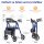 VOCIC Rollator Foldable and Lightweight with Sit, Rollators Slim for Home, Rollators for Seniors Foldable with 20cm Tires for All Terrain, Seat and Handle Height Adjustable, Sapphire Blue