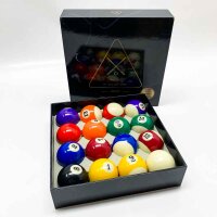 Complete set of 16 American billiard balls, standard size...