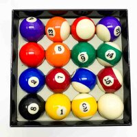 Complete set of 16 American billiard balls, standard size...