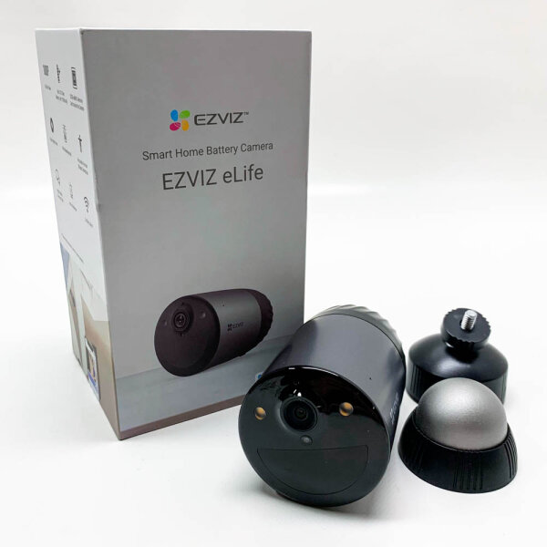 EZVIZ battery surveillance camera, 2MP wireless outdoor camera with 7800mAh battery, PIR sensor, active defense and spotlights, color night vision, 2-way audio, IP66 weatherproof, 32GB eMMC, BC1C(eLife)