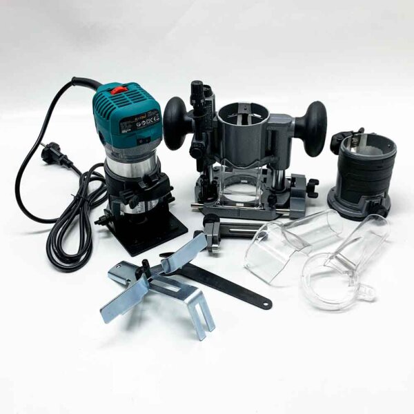 KATSU Electric (without original packaging) hand wood router edger set 220V 710W with 3 bases + 3 collets 6mm, 8mm and 10mm