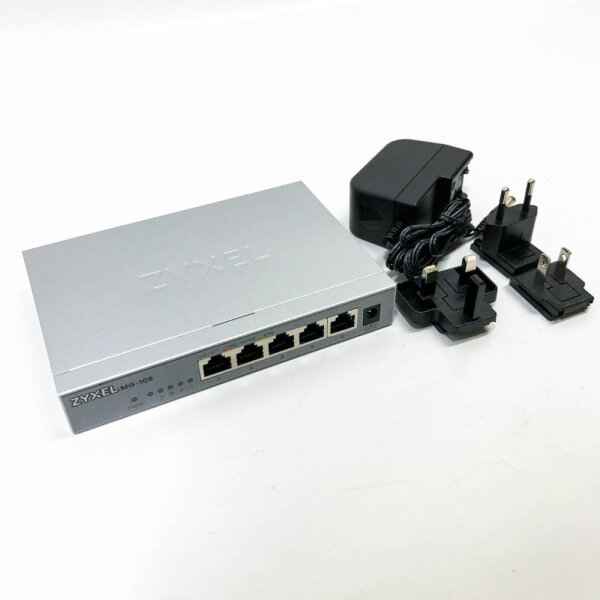 Zyxel Switch Unmanaged Multi-Gigabit 2,5G mit 5 Ports für Home-Entertainment / SOHO-Netzwerk [MG-105]