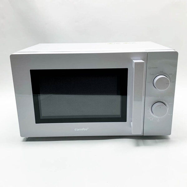 Comfee CMSN 20 wh microwave / solo microwave with 5 power levels / interior lighting / easy defrost / 360° turntable / two rotary controls / 20L / 700W / white, mechanical