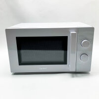 Comfee CMSN 20 wh Mikrowelle / Solo-Mikrowelle mit 5 Leistungsstufen/ Innenbeleuchtung/ easy Defrost/360°Drehteller / Zwei Drehregler/20L/700W/ Weiß, Mechanisch