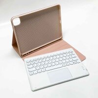 Earto iPad Pro 11 Hülle mit Tastatur 2022, iPad Air 2022 Hülle mit Tastatur, 7-Farbige Beleuchtung, Kabellos QWERTZ-Tastatur für iPad Pro 11 (4/3/2/1Generation), iPad Air 5/4 10.9 2022/2020, Roségold