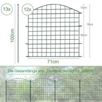 REAWOW Teichzaun Set Komplett-Set mit 12 Zaunelementen...