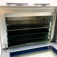 HANSEATIC, small kitchen 97530243 HMO366BKB (cooking spit missing) with double hotplate, baking and crumb tray, grill rack, 36L cooking space