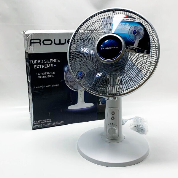 ROWENTA Tischventilator VU2730 Turbo Silence Extreme+, leistungsstark, 4 Stufen, Stille-Nacht-Modus, Turbo-Boost, Oszillation