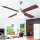 Ovlaim 122cm ceiling fan with dimmable LED lighting and remote control, lamp with brown fan, 6 wind speeds, DC motor ultra-quiet for bedroom/patio