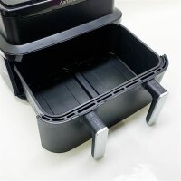 HANSEATIC Heißluftfritteuse HAF212600D 39156050 2in1, 2600 W, XXL-Volumen 9L mit Dörrfunktion, 2 Einschüben und Touchdisplay.