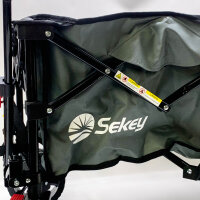 Sekey Folding Trolley with Expandable Tailgate 135L and 200L Beach Trolley Large Wheels 4 Direction Foldable 150kg SE4019 Gray