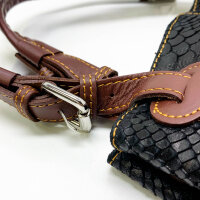 Bella&Quinny SAVONA. Classic, elegant womens handbag, handbag or shoulder bag. Genuine leather in a crocodile look, crocodile leather elaborately processed. Made in Italy, in the Italian tradition.