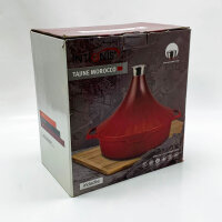 INTIGNIS Tajine-Topf Marokkanisch – Ofenfestes Tajine-Induktionsgefäß – Aluminium-Antihaft-Tajin-Topf – 28 cm – 4,43 Quart (Rot)