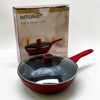 INTIGNIS wok non-stick coating pan with lid, wok pan 30cm...