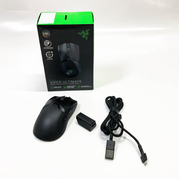 Razer Viper Ultimate - Beidhändige Esports-Gaming-Maus mit Drahtloser HyperSpeed-Technologie (Focus+ 20K Optischer Sensor, 74g Leicht, RGB Chroma) Schwarz