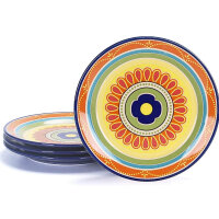 Bico Tunisian Set of 4 Ceramic Salad Plates 22cm Set of 4 for Salads, Appetizers, Microwave and Dishwasher Safe