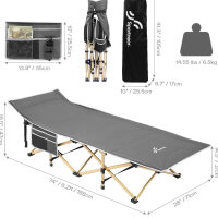 Sportneer camp bed, folding bed with cushion, 188 x 71...