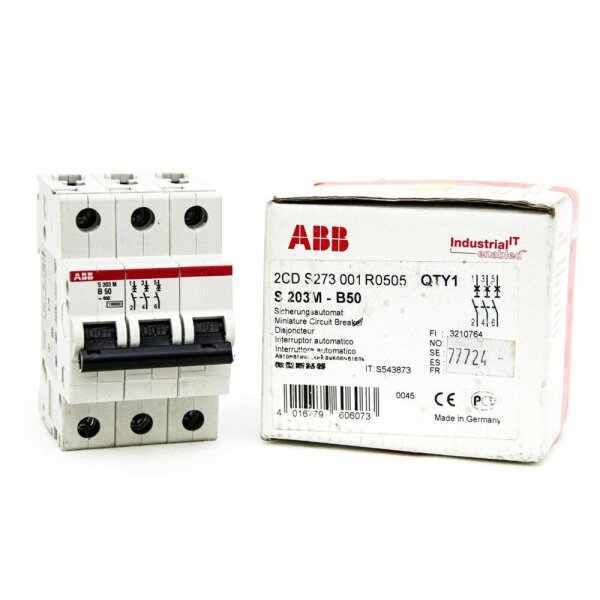 ABB S 203M B50 Sicherungsautomat Leitungsschutzschalter 50A 3 Polig S203MB50