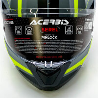 ACERBIS Serel Helm 22.06 Schwarz und Gelb Mehl Größe L (59/60) Modularer Helm mit Sonnenbrille Vollständig zugelassen