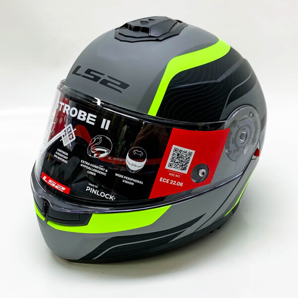 LS2 HELMTS Strobe 2 flip-up helmet size M (57/58) Monza model matt gray and fluorine homologation 22.06