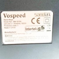 Vospeed Food Processor 1500W 6QT Electric Kitchen Cake Mixer with Stainless Steel Bowl, Beater, Dough Hook, Whisk, Dishwasher Safe (Black)