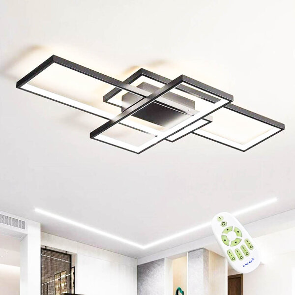 Diossad Dimmable Ceiling Light LED with Remote Control, Rectangular Lights Ceiling Lamp with Memory Function, 2700K-6500K Warm Natural Cold White Ceiling Panel for Bedroom Living Room Kitchen Decorate