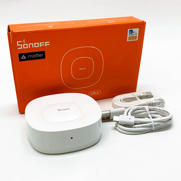 SONOFF ZBBridge-U Zigbee Gateway,Smart home Matter Hub,Unterstützt ZigBee-,WLAN und Ethernet Verbindung,Zigee 3.0 Bridge für Alarmanlage,kompatibel mit Google Home, SmartThings, Home Assistant.