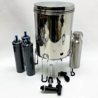 BAYTIZ | 8,5 Liter Schwerkraft-Wasserreiniger – Berkey-kompatibler Aktivkohle-Wasserhahn und Regenwasserfilter – Camping- und Survival-Filterbrunnen, britischer Wassertank-Filterspender