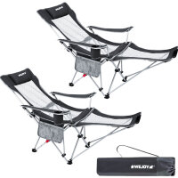 WEJOY 2-in-1 Camping Chair 2 Set Folding Lounger Foldable...