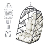 Wicker and Rattan Folding Egg Chair, Indoor Outdoor...