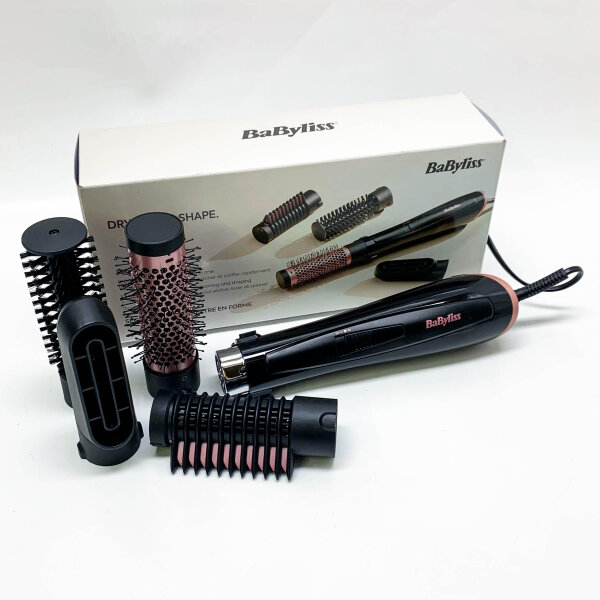 BaByliss 1000W AS126E Air Brush, 4 Accessories, Hair Drying and Styling, Ionic Anti-Frizz Function, 2 Temperatures and Cold Air