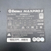 enermax Maxpro II ATX EMP400AGT-C (ohne OVP) 400 W 80 Plus 230 V EU (nicht modular) Videospiel-Netzteil mit 5-Eingangs-Schutzschaltung – Schwarz